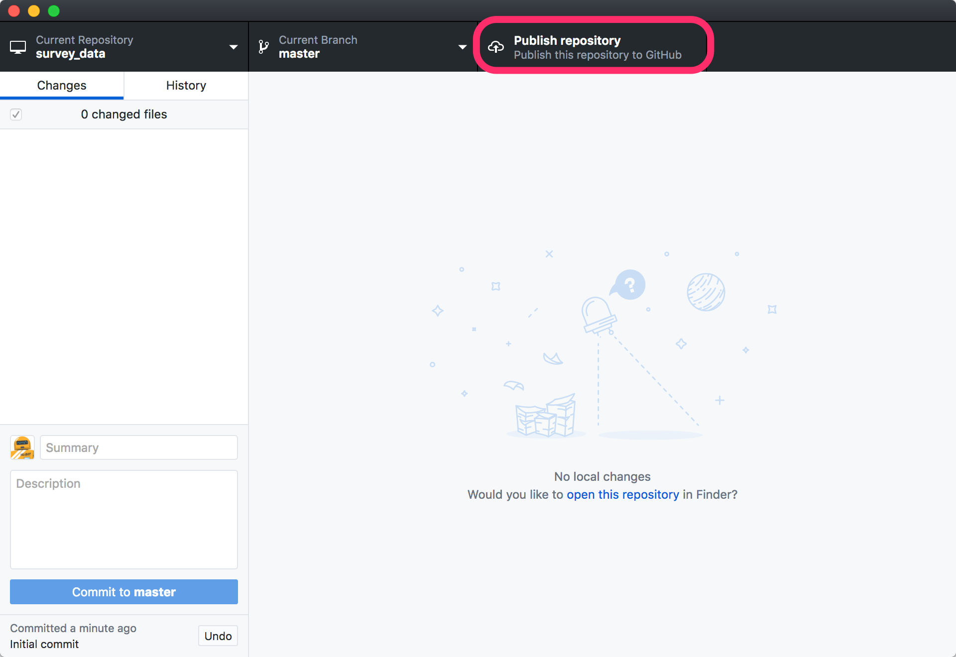 Publish Repository tab highlighted